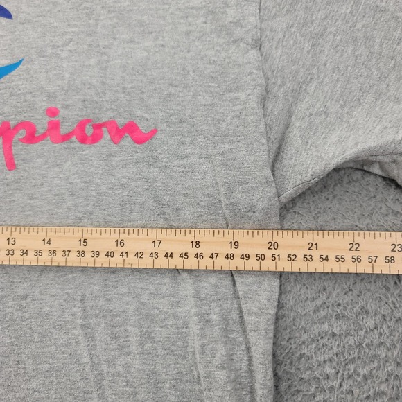 Champion Shirt Mens Large Gray Short Sleeve Athleticwear‎ Logo Print T-Shirt - Picture 13 of 13
